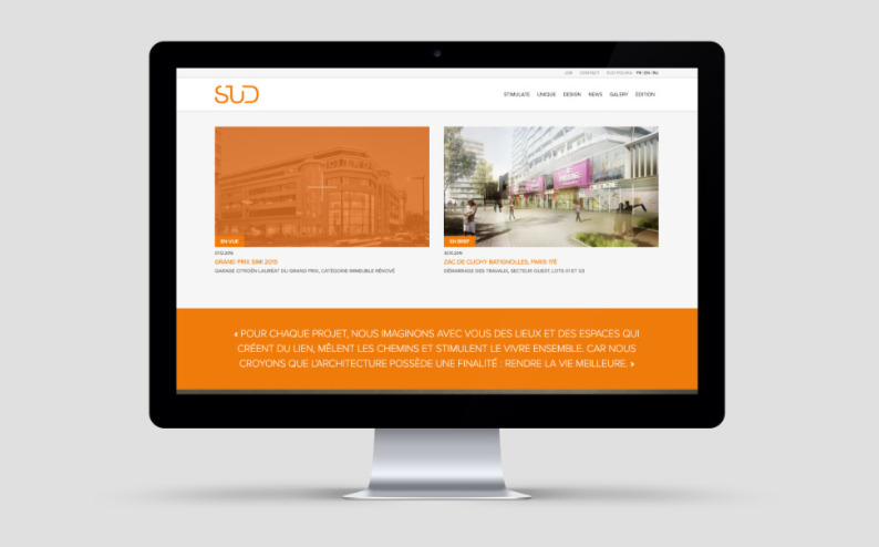 site internet desktop Sud architectes