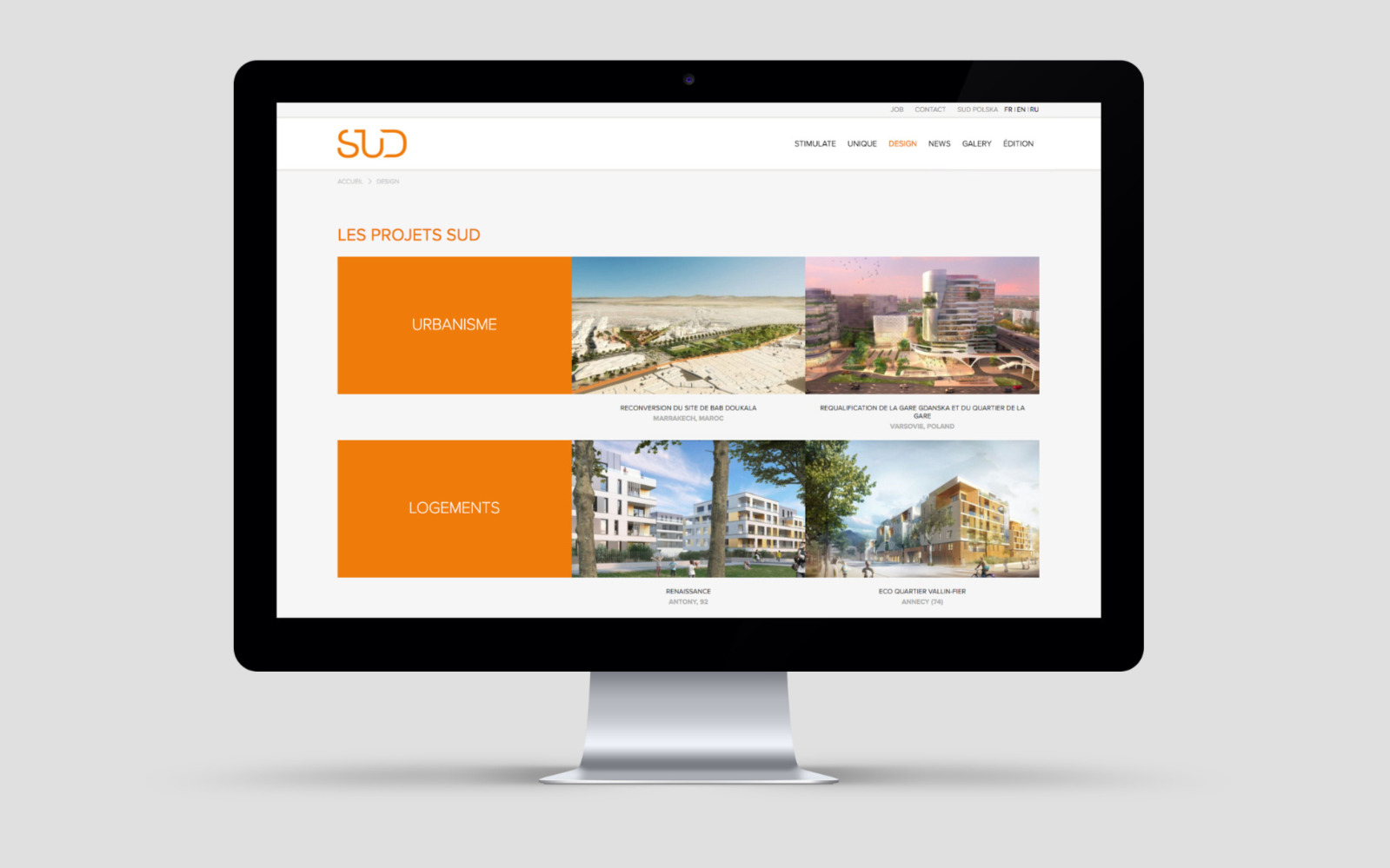 Site internet reponsive Sud architectes
