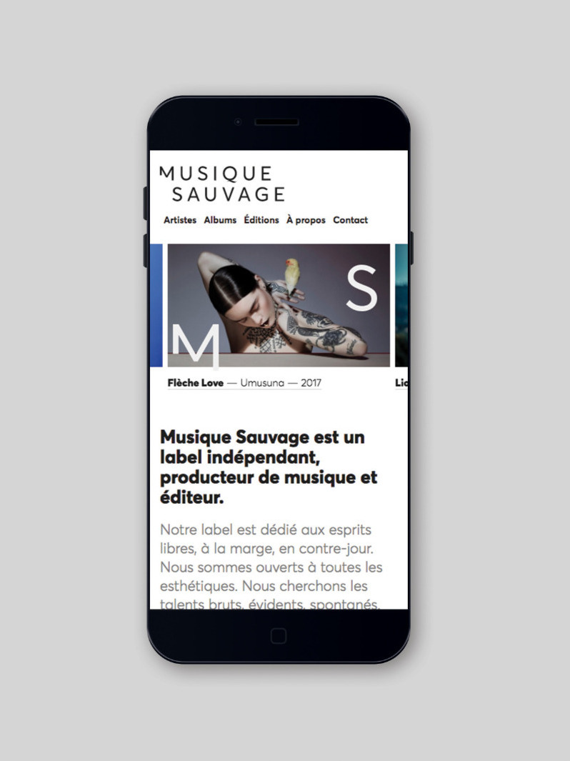 Musique Sauvage creation site web mobile