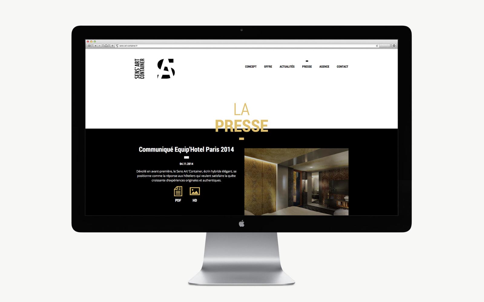 sens art container developpement site web