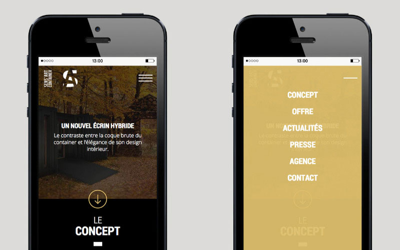 sens art container site web mobile