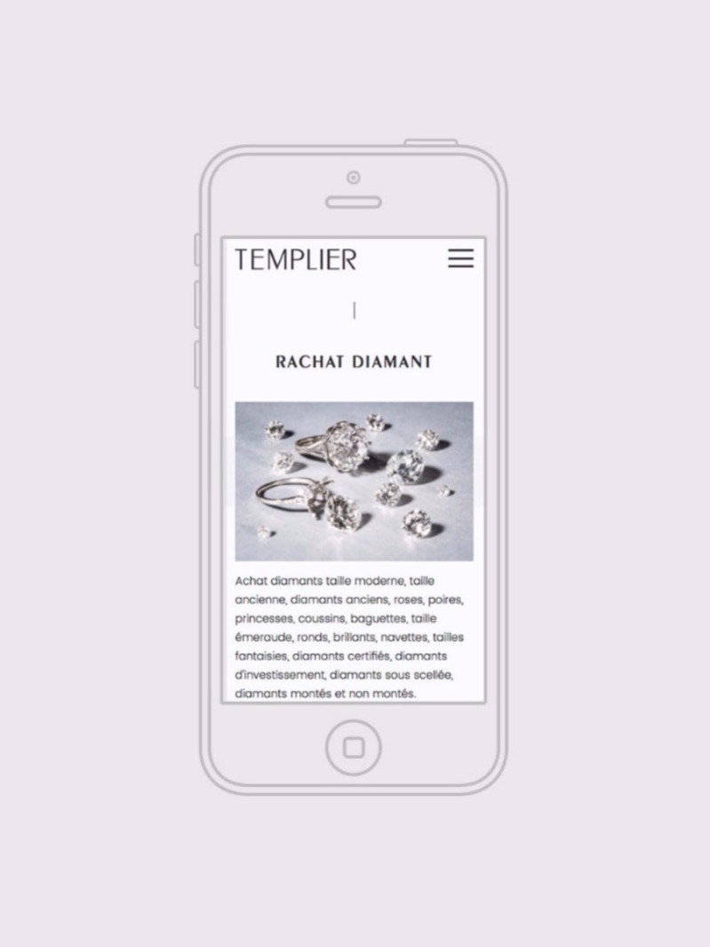 Templier bijoux site web mobile responsive