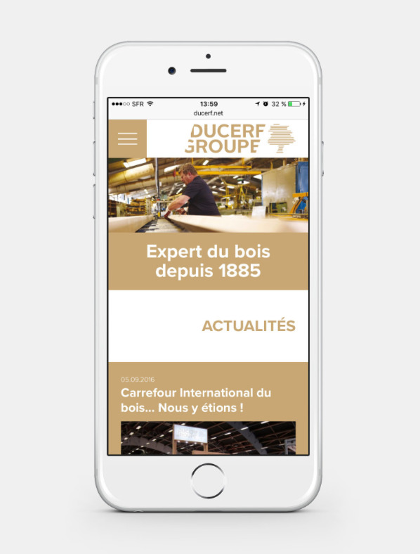 Ducerf site web mobile