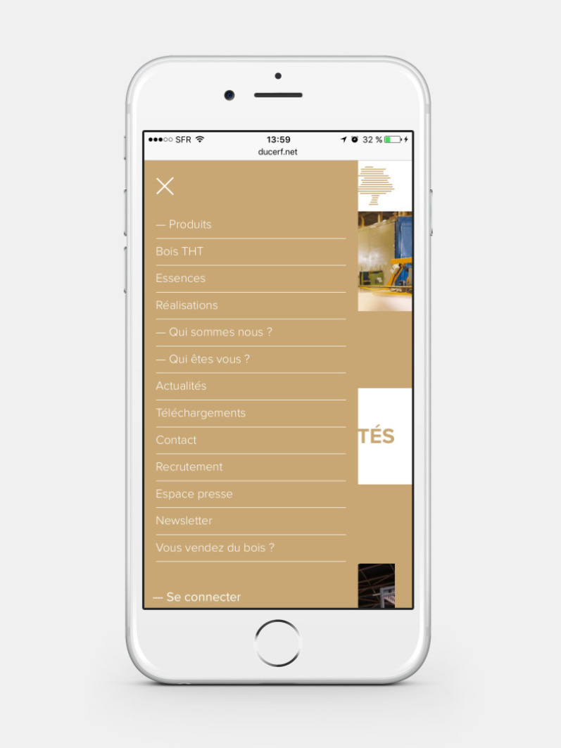 Ducerf site web responsive mobile