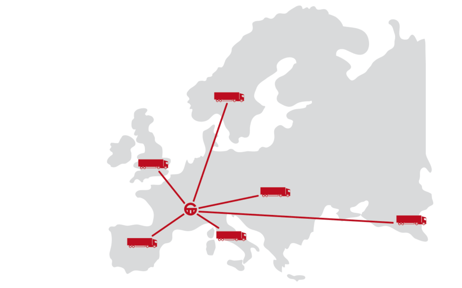 Carte europe transport Giberttrans