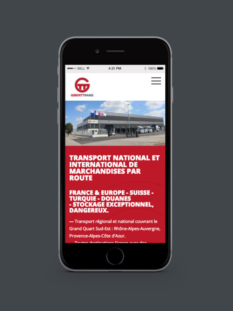 site web mobile Giberttrans